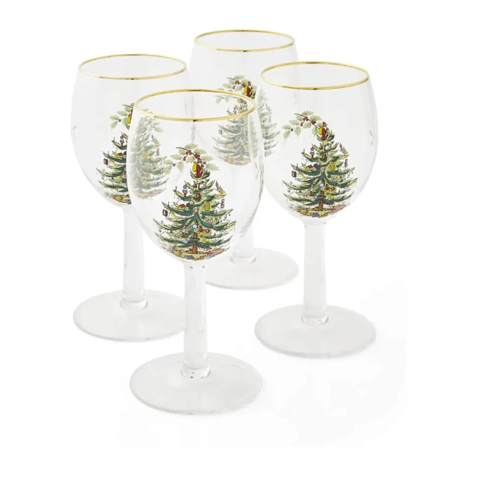 Christmas Tree Vinglas - 4 stk.