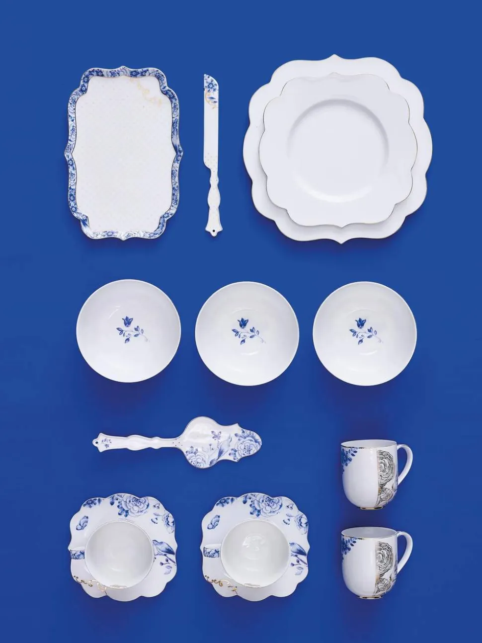 Royal White Kagespade og kagekniv