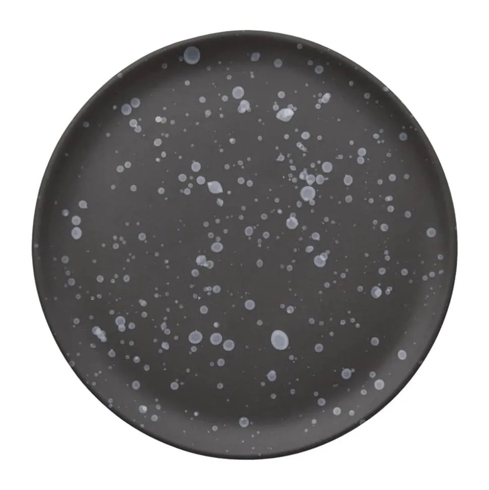 Steaktallerken - Ø 28 cm - Stentøj - Sortspotted